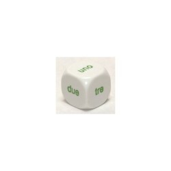 Dado a 6 facce Numeri in lettere ITA (Grosso) - K15214