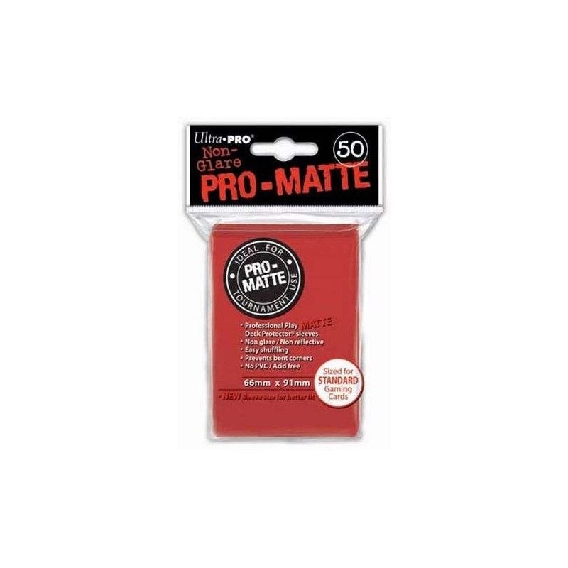 UltraPro - Bustine protettive trasparenti 66x91 - PRO MATTE Retro ROSSO (50 bustine) UPR82650 - accessorio per giochi
