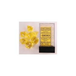 Set 7 dadi poliedrici Translucent (giallo) CHX23002
