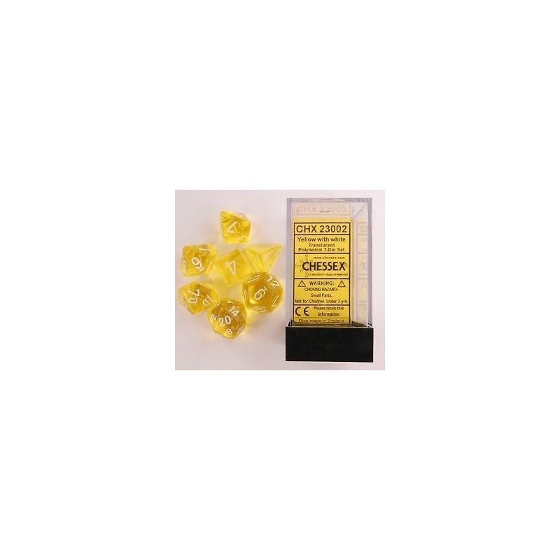 Set 7 dadi poliedrici Translucent (giallo) CHX23002 - accessorio per giochi