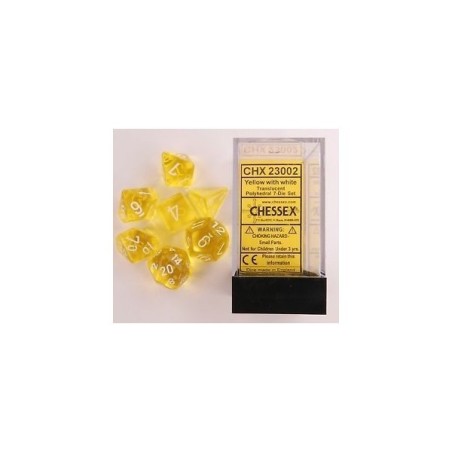 Set 7 dadi poliedrici Translucent (giallo) CHX23002