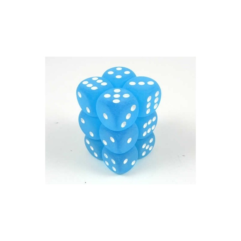 Set 12 dadi D6 16mm Frosted (bianco/blu) CHX27616 - accessorio per giochi