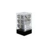 Set 12 dadi D6 16mm Frosted (nero/bianco) CHX27601