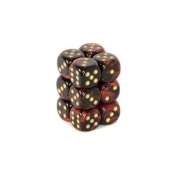 Set 12 dadi D6 16mm Gemini (giallo/nero-rosso) CHX26633