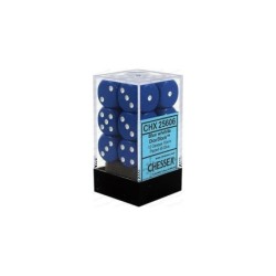Set 12 dadi D6 16mm Opaque (bianco/blu) CHX25606