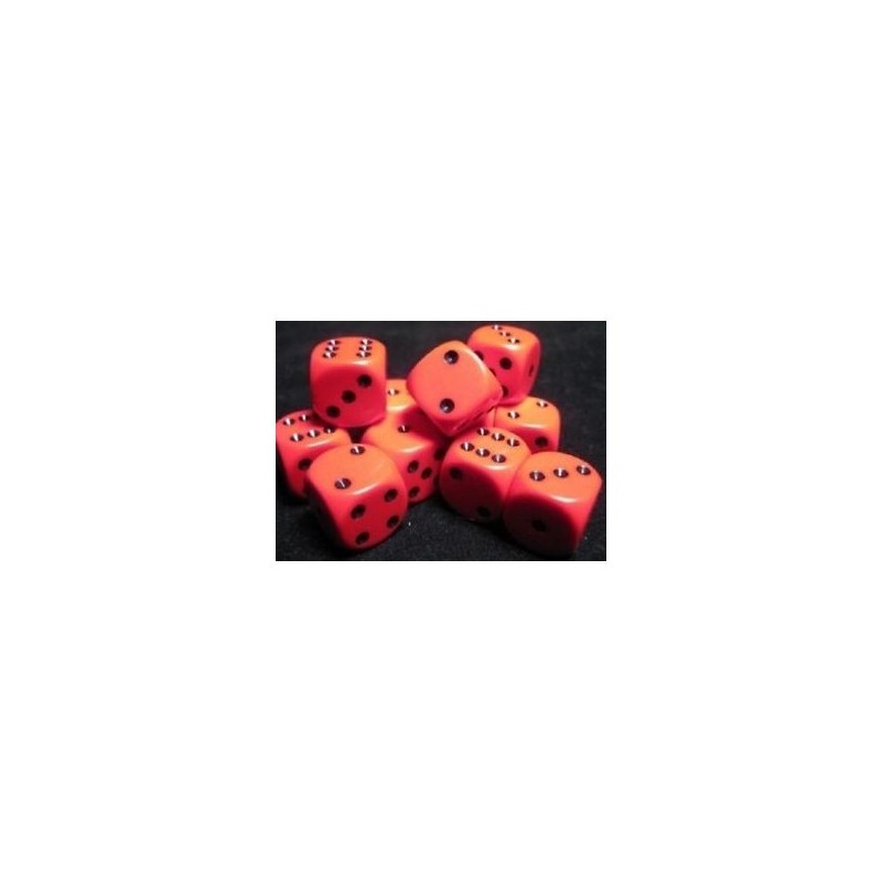 Set 12 dadi D6 16mm Opaque (nero/rosso) CHX25614 - accessorio per giochi