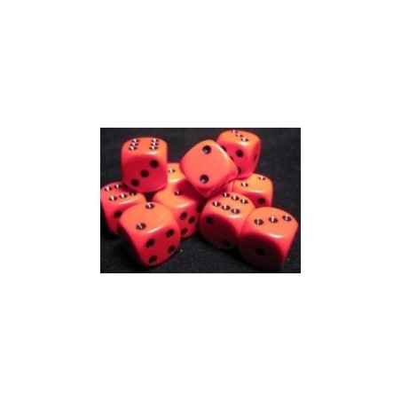 Set 12 dadi D6 16mm Opaque (nero/rosso) CHX25614
