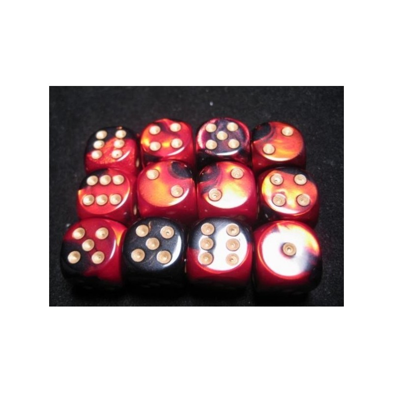 Set 12 dadi D6 16mm Scarab (giallo/blu-rosso madreperla) CHX27619 - accessorio per giochi