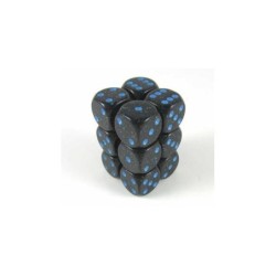Set 12 dadi D6 Blue Stars 16mm Speckled (blu/nero puntinato) CHX25738