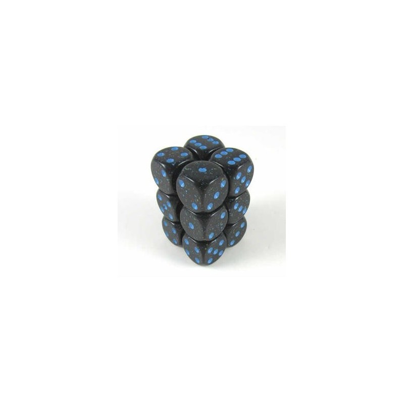 Set 12 dadi D6 Blue Stars 16mm Speckled (blu/nero puntinato) CHX25738 - accessorio per giochi