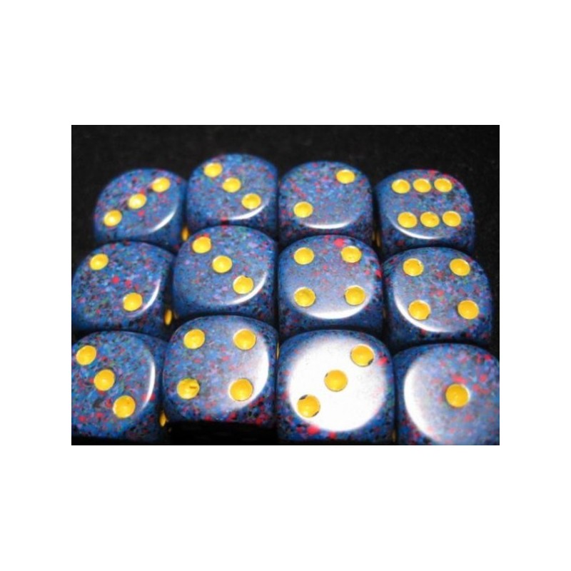 Set 12 dadi D6 Twilight 16mm Speckled (giallo/blu sfumato) CHX25766 - accessorio per giochi