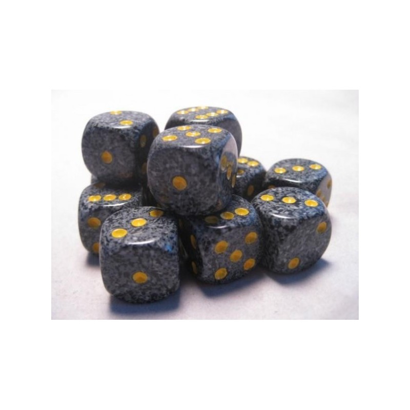 Set 12 dadi D6 Urban Camo 16mm Speckled (giallo/grigio-nero) CHX25728 - accessorio per giochi