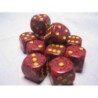 Set 12 dadi D6 Mercury 16mm Speckled (giallo/rosso puntinato) CHX25723