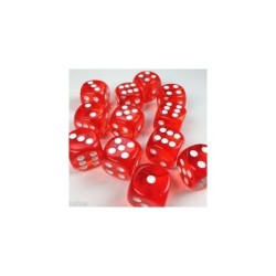 Set 12 dadi D6 16mm Translucent (arancio) CHX23603