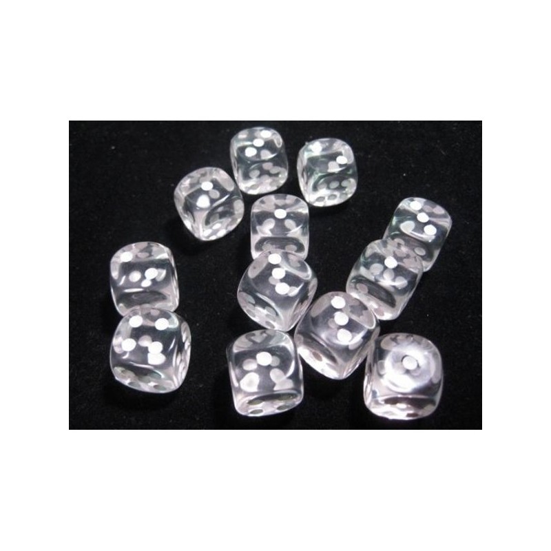 Set 12 dadi D6 16mm Translucent (bianco) CHX23601 - accessorio per giochi