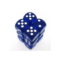 Set 12 dadi D6 16mm Translucent (blu) CHX23606