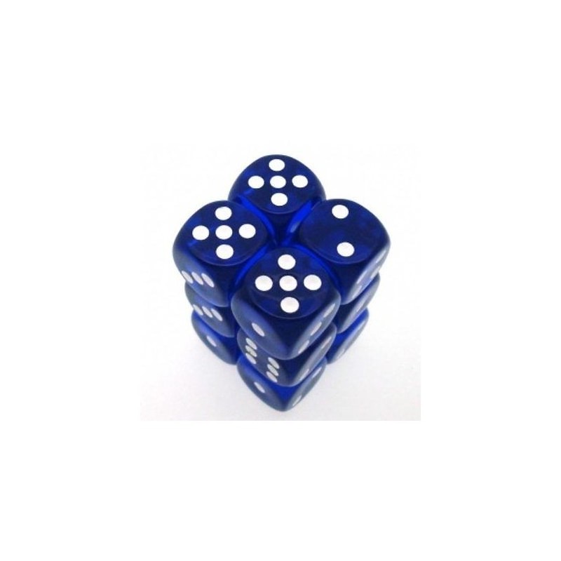 Set 12 dadi D6 16mm Translucent (blu) CHX23606 - accessorio per giochi