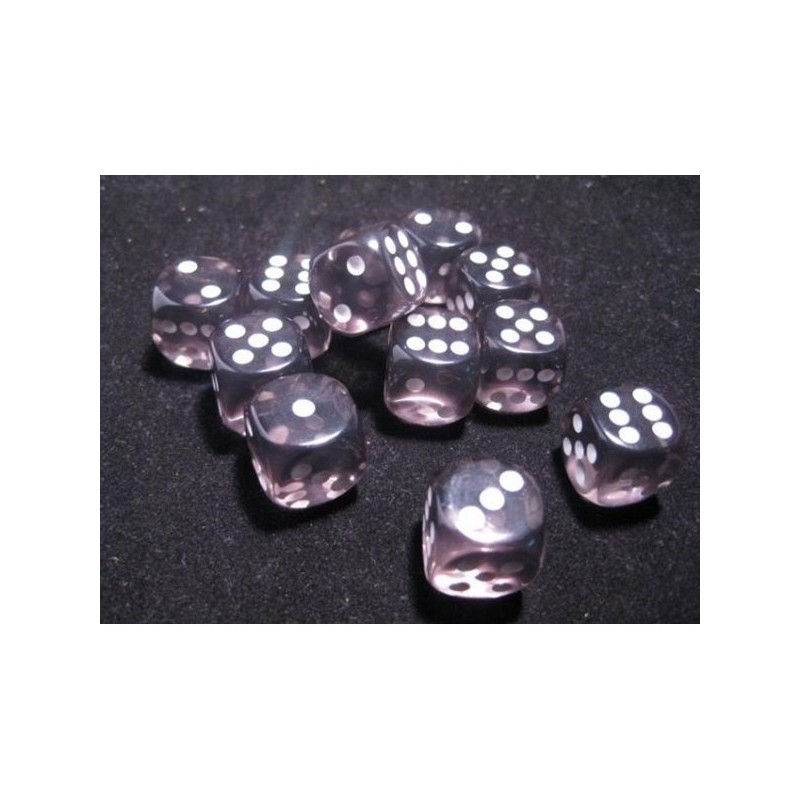 Set 12 dadi D6 16mm Translucent (nero) CHX23608 - accessorio per giochi