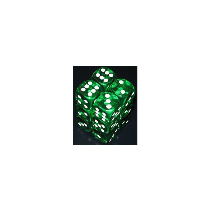 Set 12 dadi D6 16mm Translucent (verde) CHX23605 - accessorio per giochi