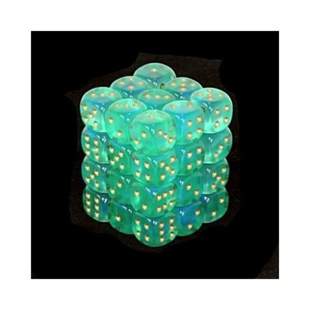 Set 36 dadi D6 12mm Borealis (giallo/verde) CHX27825