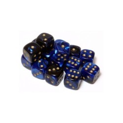 Set 36 dadi D6 12mm Gemini (giallo/blu-nero) CHX26835