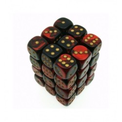 Set 36 dadi D6 12mm Gemini (giallo/nero-rosso) CHX26833
