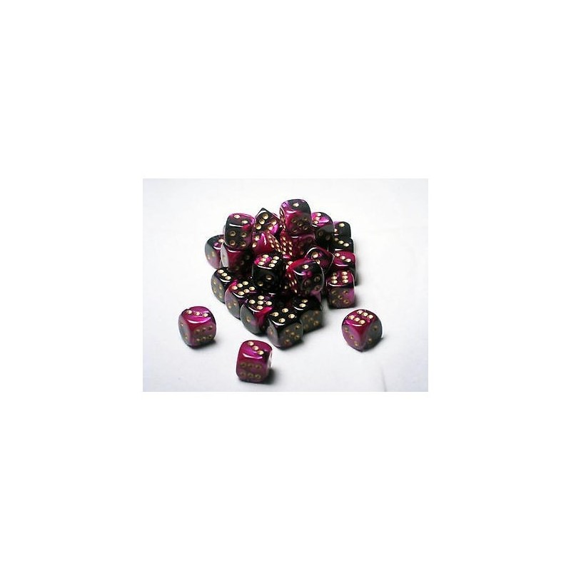 Set 36 dadi D6 12mm Gemini (giallo/nero-viola) CHX26840 - accessorio per giochi