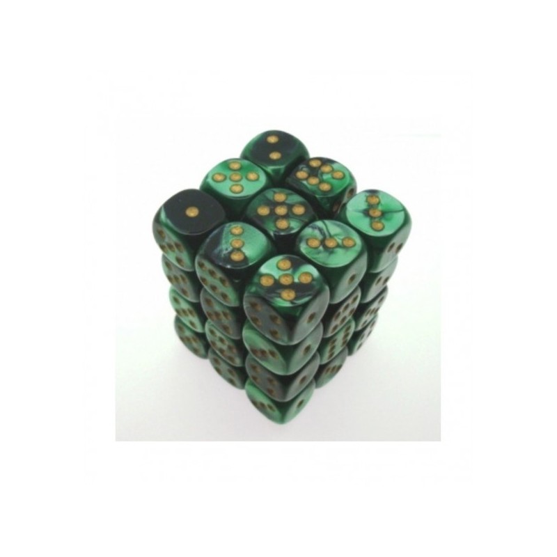 Set 36 dadi D6 12mm Gemini (giallo/nero-verde) CHX26839 - accessorio per giochi