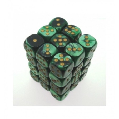 Set 36 dadi D6 12mm Gemini (giallo/nero-verde) CHX26839