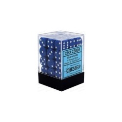 Set 36 dadi D6 12mm Opaque (bianco/blu) CHX25806