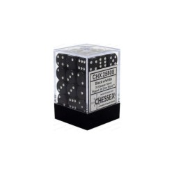 Set 36 dadi D6 12mm Opaque (bianco/nero) CHX25808