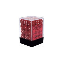 Set 36 dadi D6 12mm Opaque (bianco/rosso) CHX25804