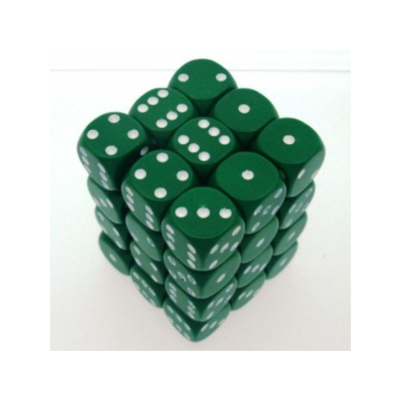 Set 36 dadi D6 12mm Opaque (bianco/verde) CHX25805 - accessorio per giochi