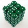 Set 36 dadi D6 12mm Opaque (bianco/verde) CHX25805