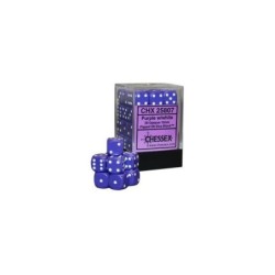 Set 36 dadi D6 12mm Opaque (bianco/viola) CHX25807