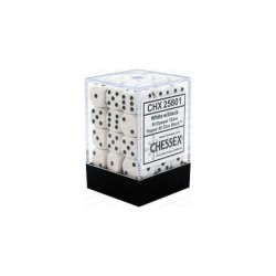 Set 36 dadi D6 12mm Opaque (nero/bianco) CHX25801