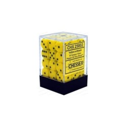 Set 36 dadi D6 12mm Opaque (nero/giallo) CHX25802
