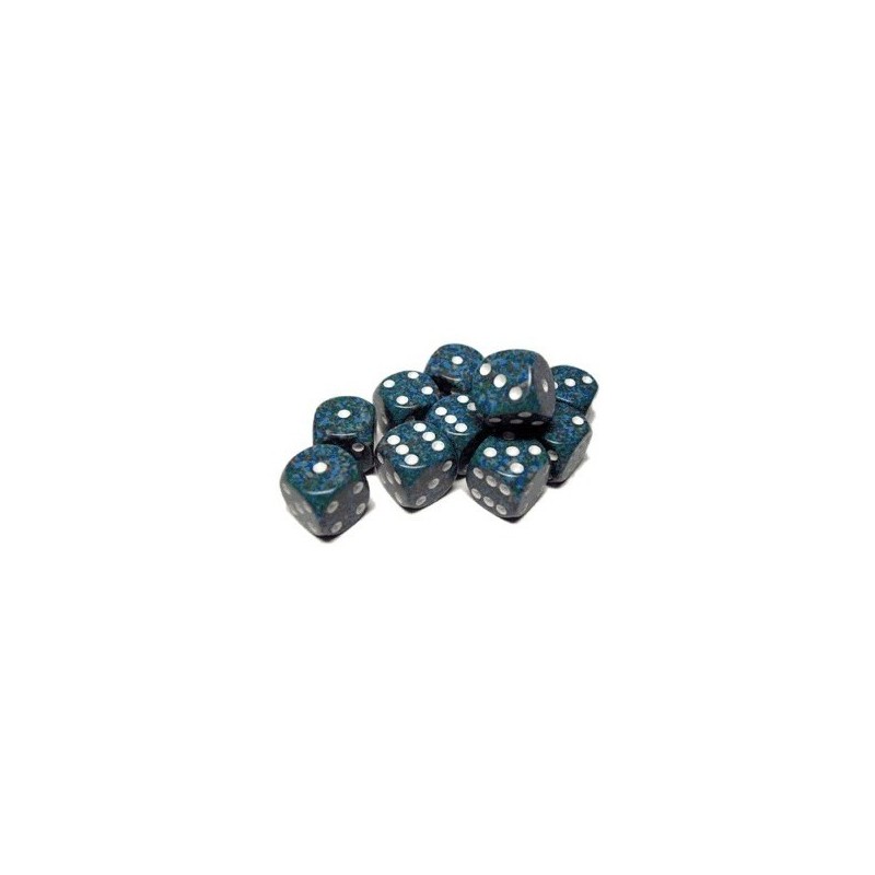 Set 36 dadi D6 Sea 12mm Speckled (bianco/celeste puntinato) CHX25916 - accessorio per giochi
