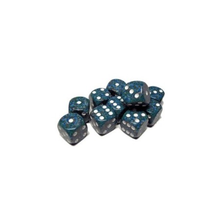 Set 36 dadi D6 Sea 12mm Speckled (bianco/celeste puntinato) CHX25916
