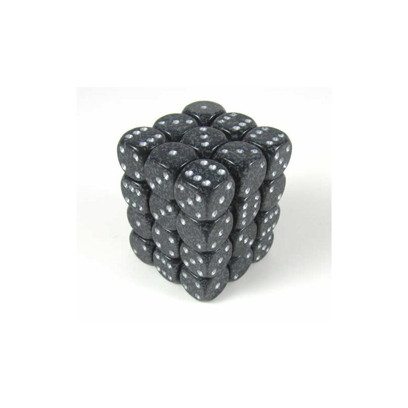 Set 36 dadi D6 Ninja 12mm Speckled (bianco/nero puntinato) CHX25918 - accessorio per giochi