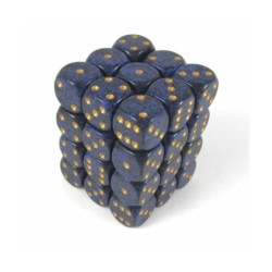 Set 36 dadi D6 Golden Cobalt 12mm Speckled (giallo/cobalto) CHX25937