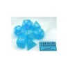 Set 7 dadi poliedrici Frosted (bianco/blu Carribbean) CHX27416