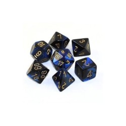 Set 7 dadi poliedrici Gemini (giallo/blu-nero) CHX26435