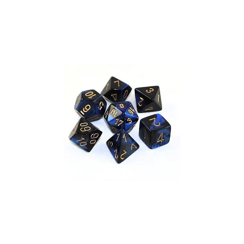 Set 7 dadi poliedrici Gemini (giallo/blu-nero) CHX26435 - accessorio per giochi
