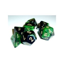 Set 7 dadi poliedrici Gemini (giallo/nero-verde) CHX26439