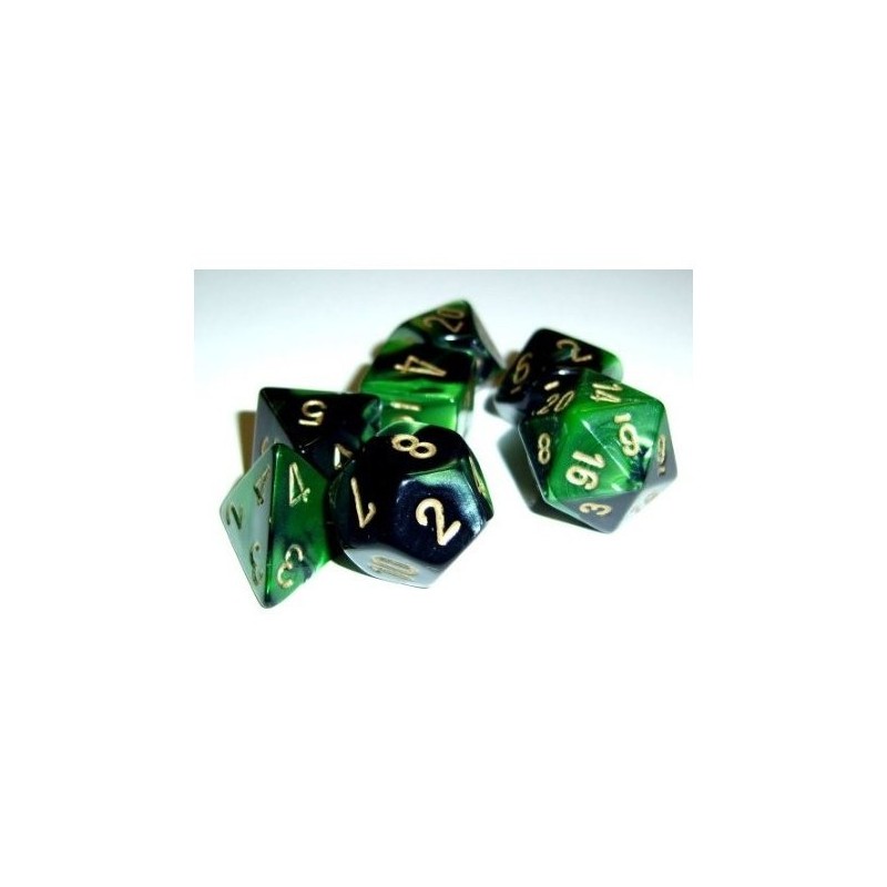 Set 7 dadi poliedrici Gemini (giallo/nero-verde) CHX26439 - accessorio per giochi