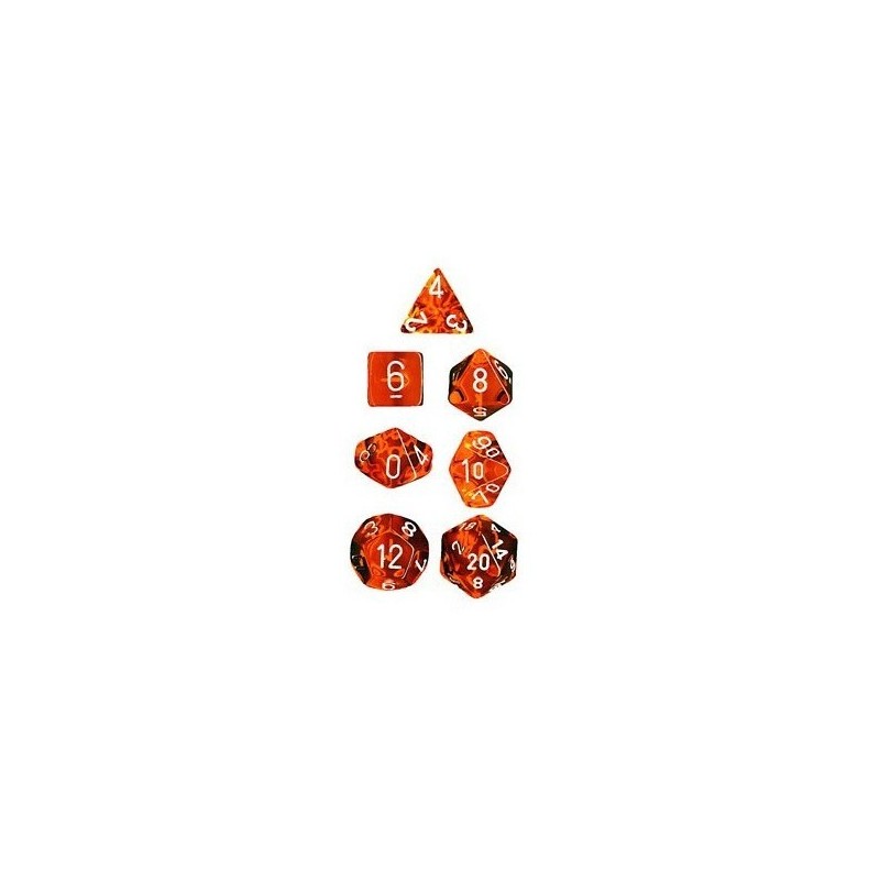 Set 7 dadi poliedrici Translucent (arancione) CHX23003 - accessorio per giochi