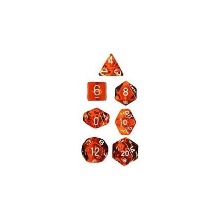 Set 7 dadi poliedrici Translucent (arancione) CHX23003