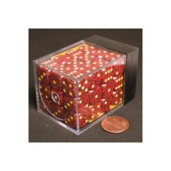 Set 36 dadi D6 Mercury 12mm Speckled (giallo/rosso puntinato) CHX25923