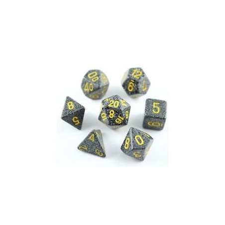 Set 7 dadi poliedrici Urban Camo Speckled (giallo/grigio-nero) CHX25328